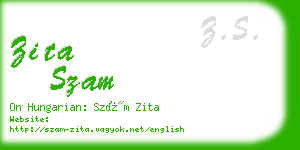 zita szam business card